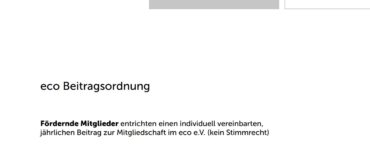 Beitragsordnung eco e.V.