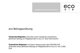 Beitragsordnung eco e.V.