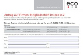 Aufnahmeantrag eco e.V.