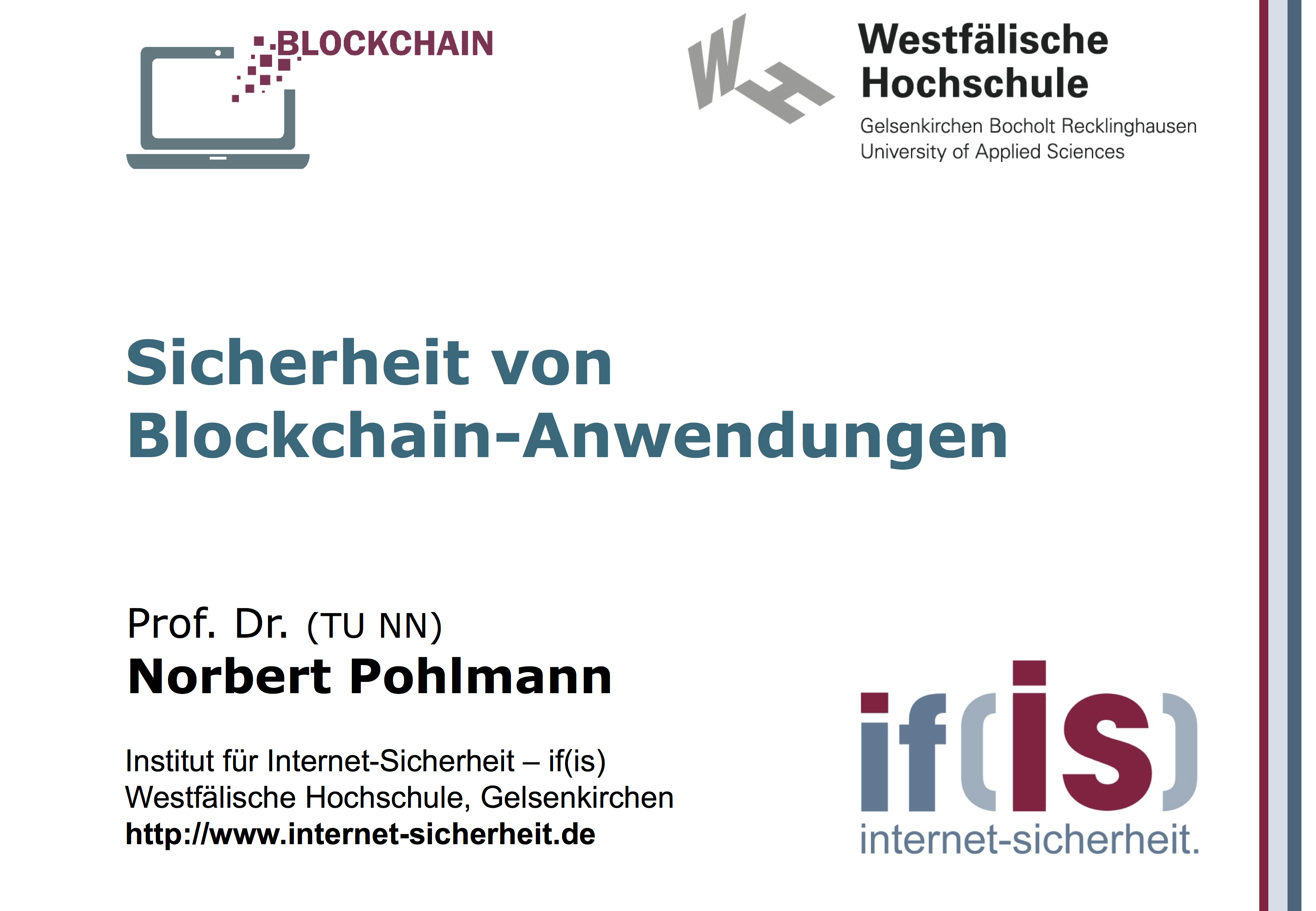 Präsentation: Sicherheit von Blockchain-Anwendungen