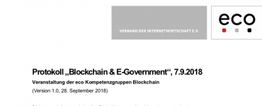 Protokoll: Blockchain & E-Government