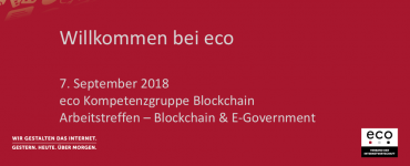 Präsentation: Blockchain & E-Government – Begrüßung