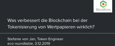 Präsentation: Was verbessert die Blockchain wirklich bei der Tokenisierung von Wertpapieren?