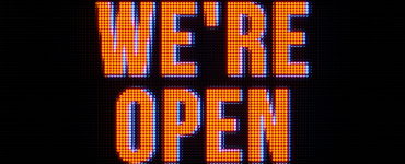 We're Open Logo